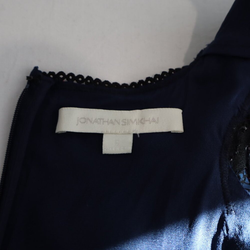 Jonathan Simkhai Womens Lace Tiered Ruffle Hem Mini Dress Blue Red Black Size 6 - Picture 4 of 10